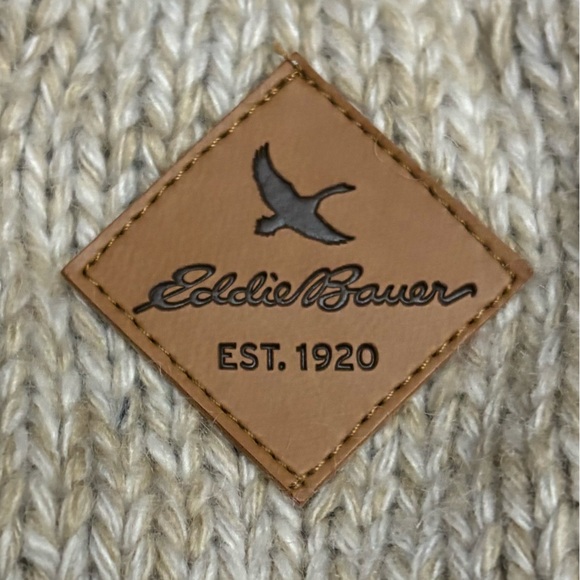 Eddie Bauer Wool Sweater Full Zip Cardigan Nordic Fair Isle Jacket Size Large - Picture 16 of 16